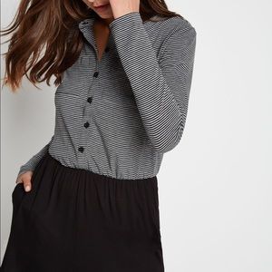 BCBGeneration | STRIPED POCKET FRONT BUTTON-UP